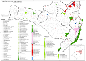 Mapa das unidades de conservação em Santa Catarina